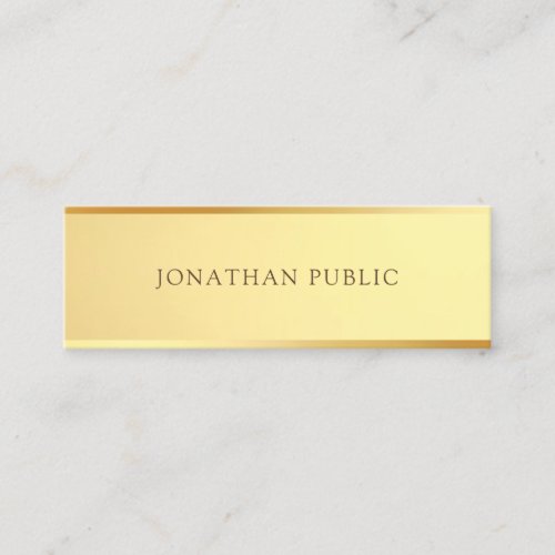 Sophisticated Gold Look Template Elegant Modern Mini Business Card