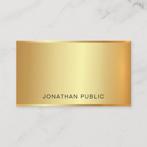Sophisticated Gold Professional Modern Glam Plain Business Card