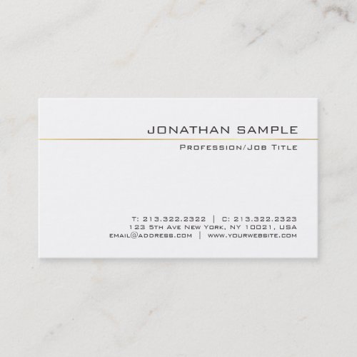 Sophisticated Gold Striped Clean Luxury Trendy Business Card