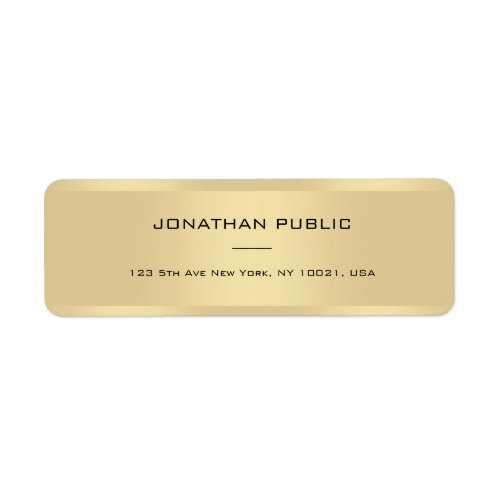 Sophisticated Gold Template Chic Modern Minimalist Label