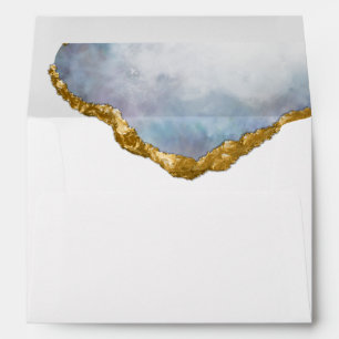 Sophisticated Golden Pearl Agate Wedding Envelope