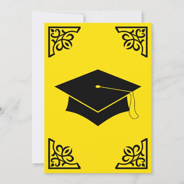 sophisticated graduation cap announcement (Front)