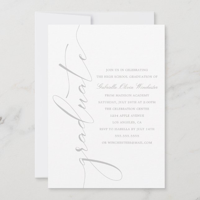 Sophisticated Graduation Party Invitation (Front)