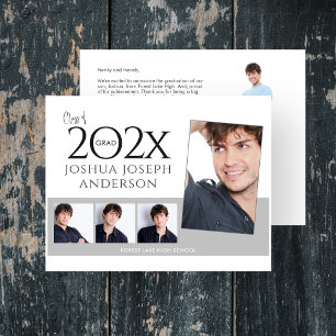 Sophisticated Graduation Photo Collage Note Card