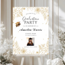 Sophisticated Graduation Poster with Gold Accents