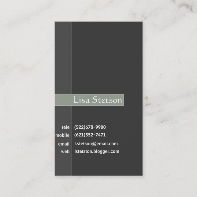 Sophisticated Gray Business Card (Front)