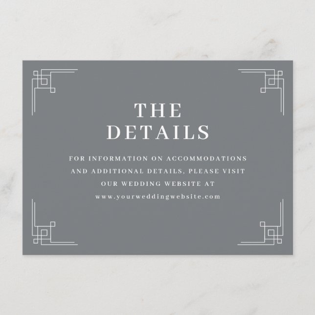 Sophisticated Gray Geometric Accents Enclosure Card (Front)