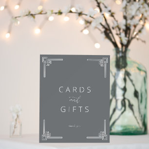 Sophisticated Gray Minimalist Cards and Gifts Sign