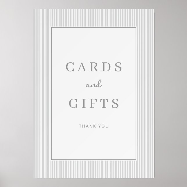 Sophisticated Gray Minimalist Gratitude Sign Holder (Front)