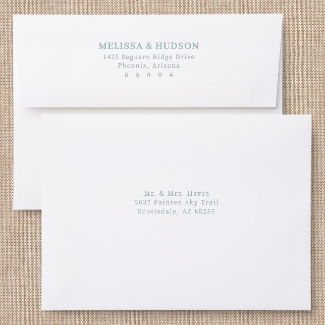 Sophisticated Gray Minimalist Invitations Addressed Envelopes (Linen)