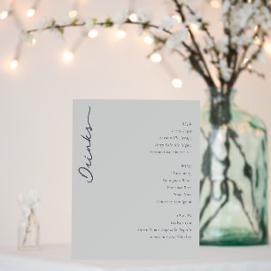 Sophisticated Gray Minimalist Menu Card Foam Board