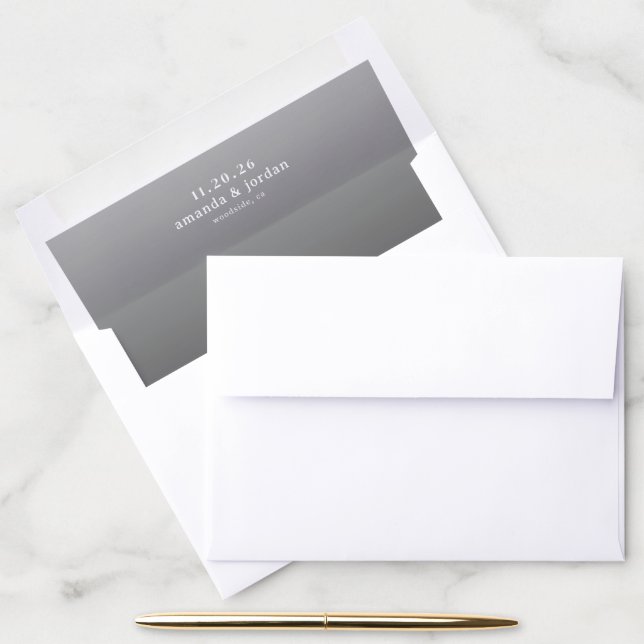 Sophisticated Gray Minimalist Typographic Envelope Liner (Desk)