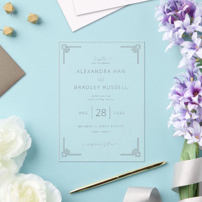 Sophisticated Gray Minimalist Wedding Invitation (Insitu (Wedding))