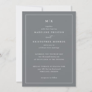 Sophisticated Gray Typographic Elegancy Invitation