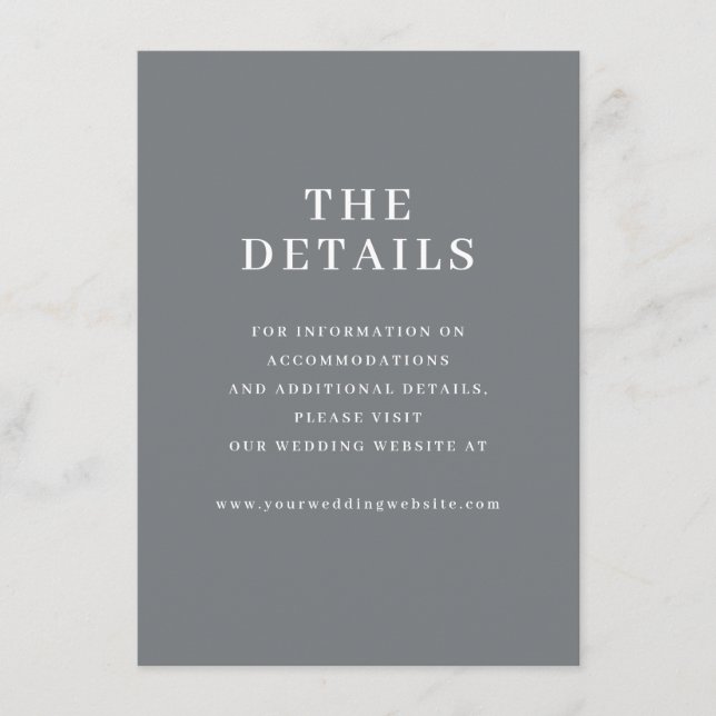 Sophisticated Gray Typographic Enclosure Card (Front)