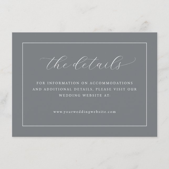 Sophisticated Gray Typographic Enclosure Card (Front)