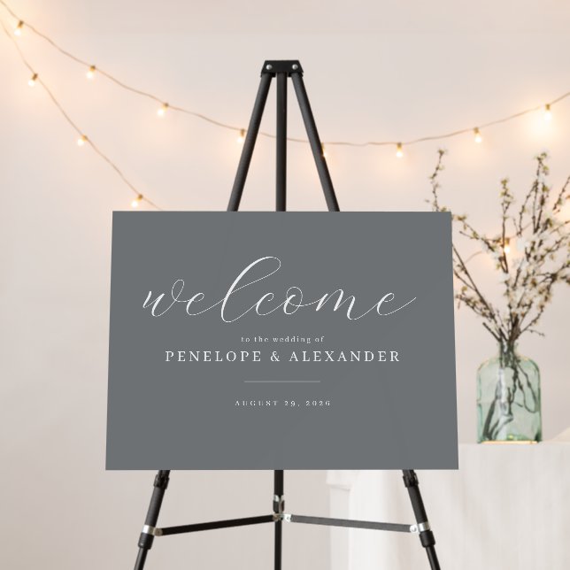 Sophisticated Gray Typographic Foam Board (In Situ (Stand))