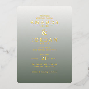 Sophisticated Gray Wedding Invitation Foil Invitation