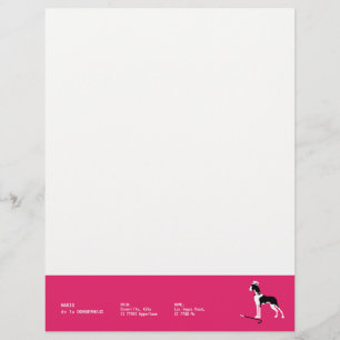 Sophisticated Great Dane on Pink Letterhead