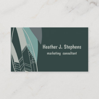 Sophisticated Green and Gray Business Card