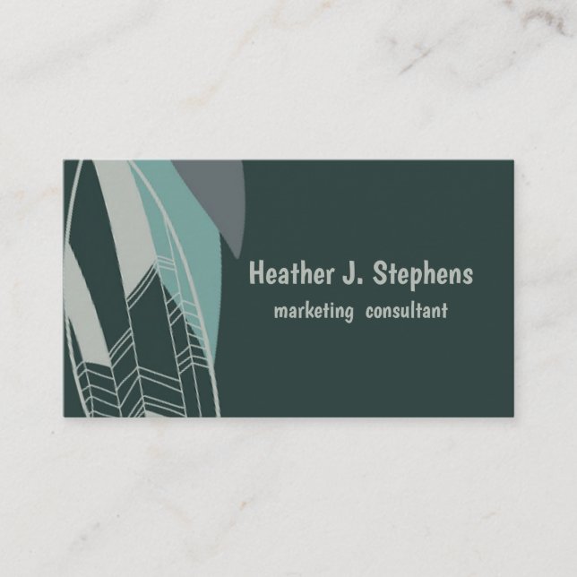 Sophisticated Green and Gray Business Card (Front)