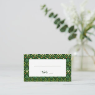 Sophisticated Green Floral Border Place Card
