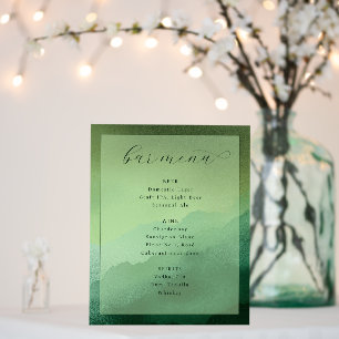 Sophisticated Green Gradient Menu Card Foam Board