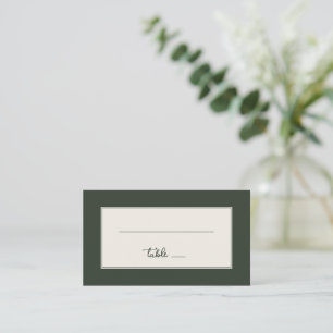 Sophisticated Green Minimalist Lines Place Card