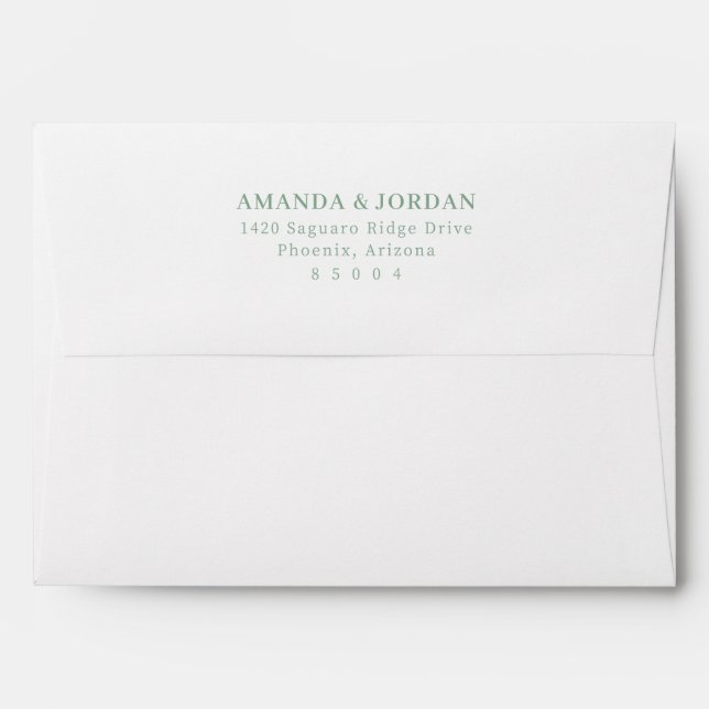 Sophisticated Green Minimalist Typographic Envelope (Back (Top Flap))