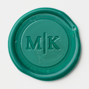 Sophisticated Green Serif Wedding Wax Seal Sticker