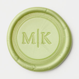 Sophisticated Green Serif Wedding Wax Seal Sticker