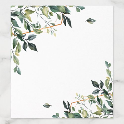 Sophisticated Greenery Printed Gold Wedding Envelope Liner
