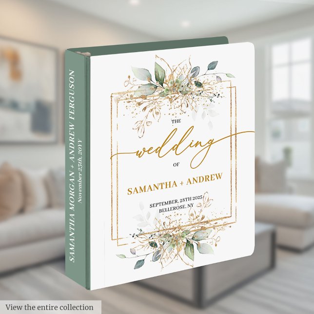 Sophisticated Greenery Wedding Ring Binder Album (Sophisticated Greenery Wedding Ring Binder Album

)