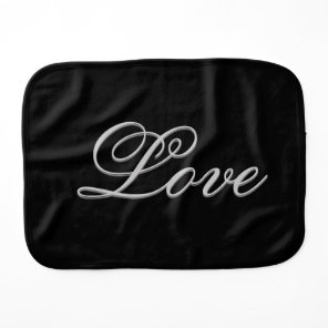 Sophisticated Grey Black Love Wedding Baby Burp Cloth