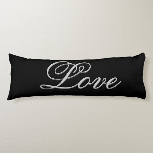 Sophisticated Grey Black Love Wedding Postage Body Pillow