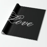 Sophisticated Grey Black Love Wedding Postage Wrapping Paper<br><div class="desc">You can easily change the fonts and colors. You can also add your logo and the background image as you like.</div>