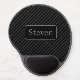 Sophisticated Grey & Black Pinstriped Personalized