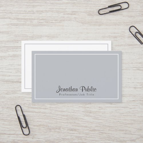 Sophisticated Grey White Modern Chic Design Business Card