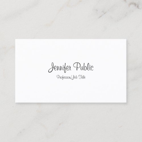 Sophisticated Handwritten Script Sleek Modern Business Card