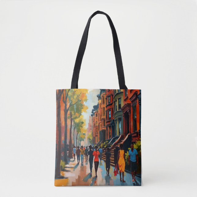 Sophisticated Harlem Renaissance Street Tote Bag (Front)