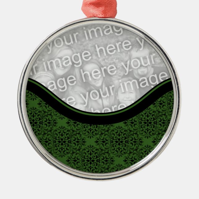Sophisticated Holiday Damask Premium Ornament (Front)