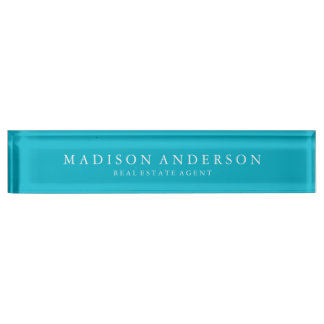 Sophisticated in Aqua | Desk Name Plate