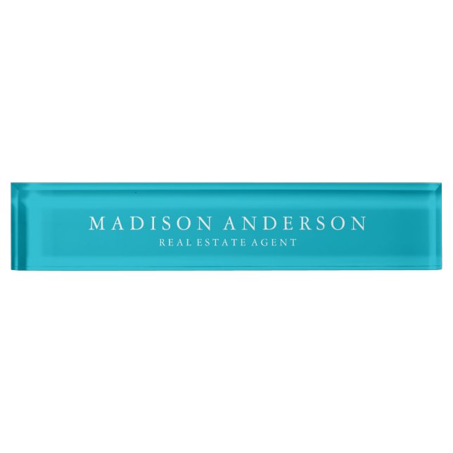 Sophisticated in Aqua | Desk Name Plate (Front)