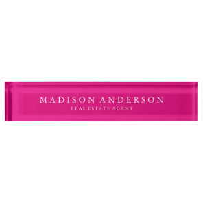 Sophisticated in Hot Pink | Desk Name Plate