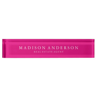 Sophisticated in Hot Pink | Desk Name Plate