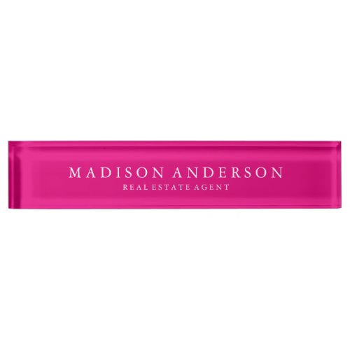 Sophisticated in Hot Pink  Desk Name Plate