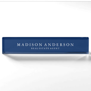 Sophisticated in Navy Blue Desk Name Plate