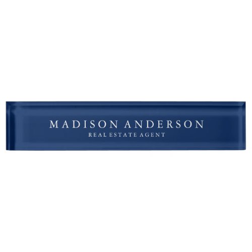 Sophisticated in Navy Blue  Desk Name Plate