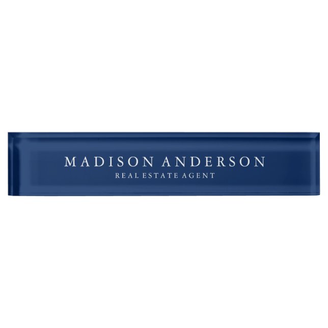 Sophisticated in Navy Blue | Desk Name Plate (Front)