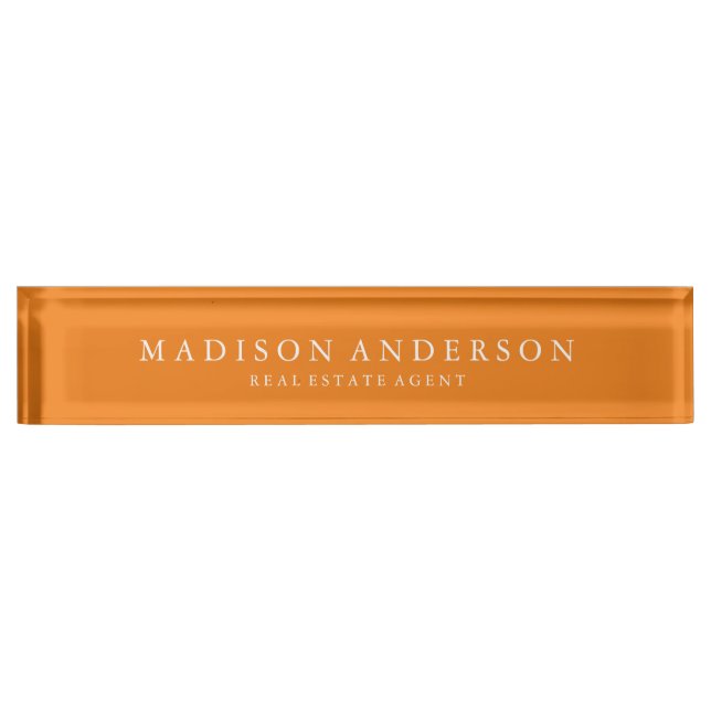 Sophisticated in Orange | Desk Name Plate (Front)